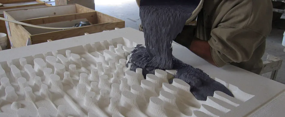 Casting study — Concrete pouring and color trials